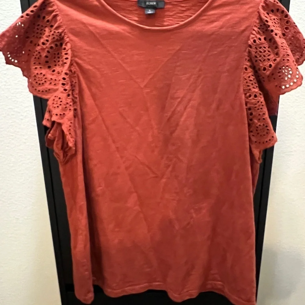 J.Crew eyelet flutter sleeve t-shirt